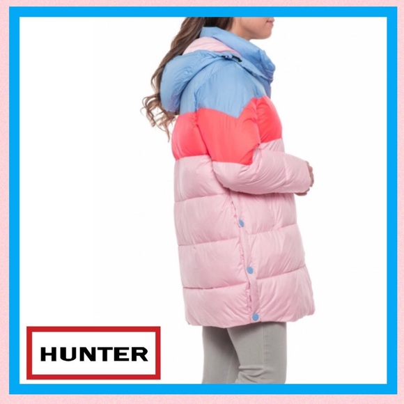 Hunter Original Puffer Jacket Vivid Blue Pink - Picture 7 of 16
